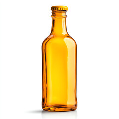 A clear, amber glass bottle with a twist-off cap, ideal for beverages. Its sleek design makes it perfect for packaging various drinks, showcasing content efficiently.