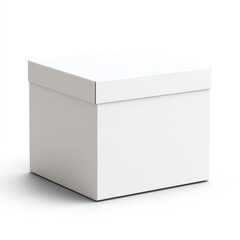Minimalistic white box with a lid, perfect for storage or packaging. Ideal for backgrounds, product displays, or as a placeholder for various creative projects.