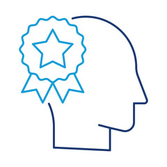 Brand Awareness – Human Head with Spark Icon Representing Recognition and Perception of a Brand by Its Audience