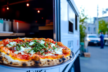 Trendy food truck specializing in artisanal pizzas.