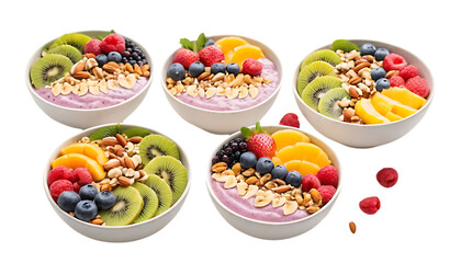 Fototapeta premium Assorted Healthy Smoothie Bowls Quick Meal