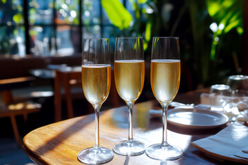 two glasses of champagne cling cling