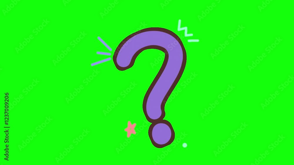 Poster question mark animation pop up question mark flat animation isolated on transparent background. 4k q