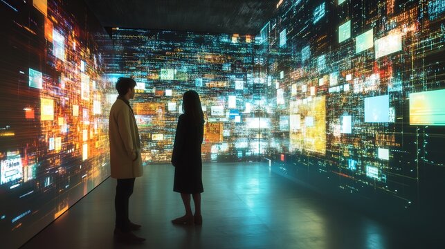 Person Navigating A Digital Landscape