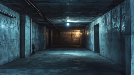 dark concrete cellar basement underground hall 3d render illustration