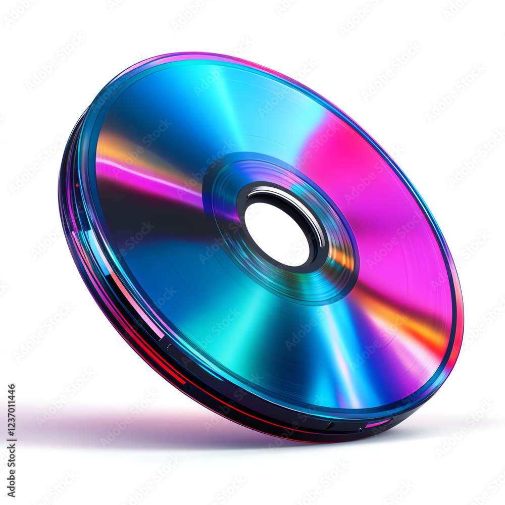 Aufkleber a vibrant, colorful cd reflects light with a dazzling array of hues. this image captures the essence