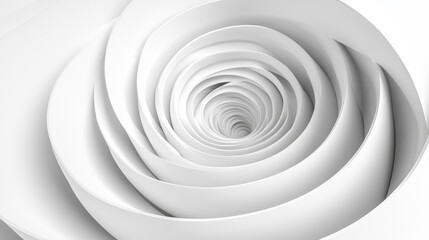 Obraz premium Modern futuristic white background with a circular spiral pattern and reflections 3d render illustration
