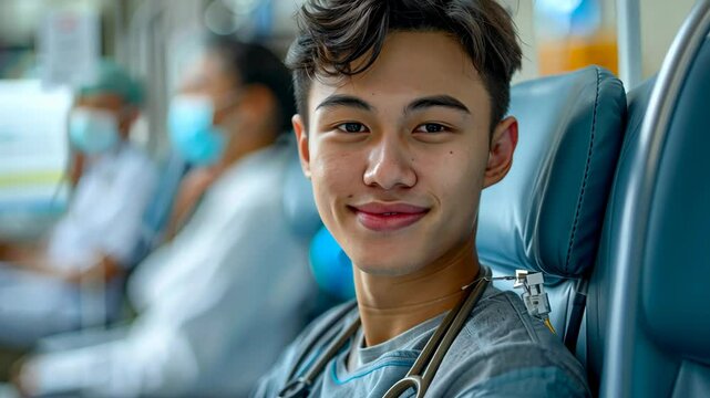  hemodialysis process: young patient in hospital