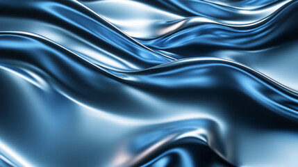 Obraz premium Abstract blue metal modern wave surface background texture 3d rendering illustration