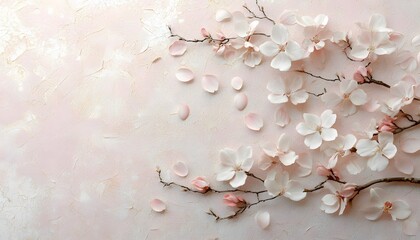 Obraz premium Delicate Pink Blossoms on a Pastel Background