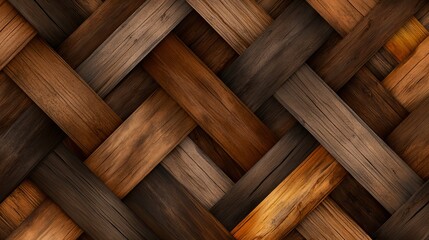 Rustic woven wood pattern.  Dark and light brown tones create a rich texture.