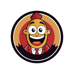 Elite Comedy Club Mascot Logo in Round Circle  Luxurious & Iconic Design