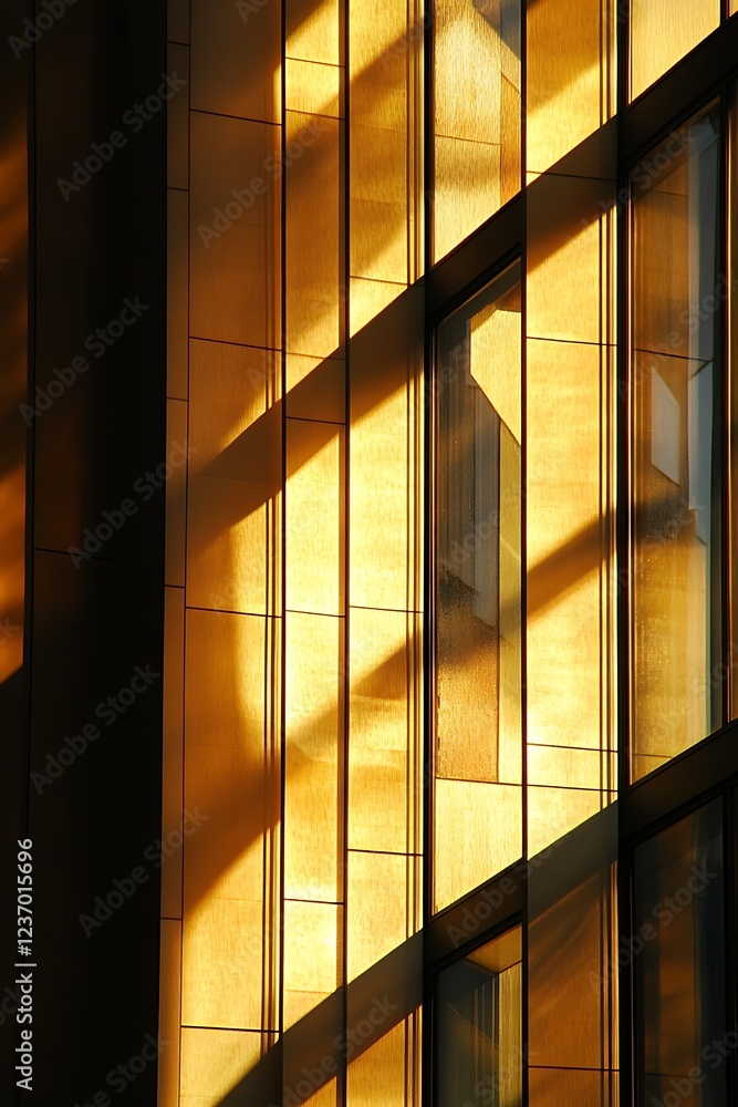Aufkleber abstract geometric background with angular diagonal lines in gold, black, and white for a minimalist