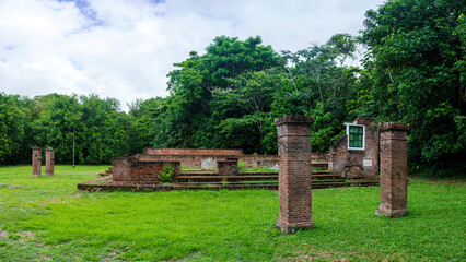 Remains of the Beracha ve Shalom, or Blessings and Peace, synagogue on the Jodensavanne, world...