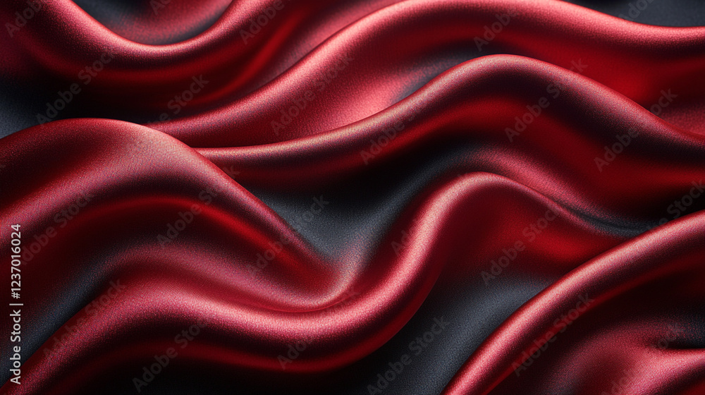 Poster elegant layers of red and black fabric create a luxurious textile display