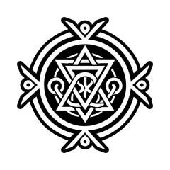 Incantation sigil icon in glyph style