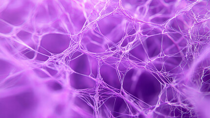 Illustration of a detailed 3D render of a vibrant purple string network 3d render. 3D Illustration