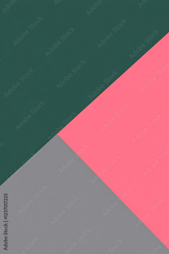 Poster geometric abstract background featuring angular lines in green, gray, and pink for a bold and dynami