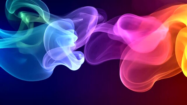 Colorful swirling smoke patterns on a dark background