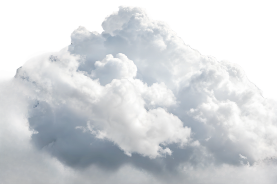 Cutout clean white cloud transparent backgrounds special effect 3d illustration