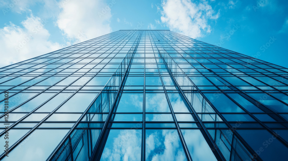 Aufkleber modern facades sky scraper view from bottom up to the sky modern futuristic architecture 3d render i