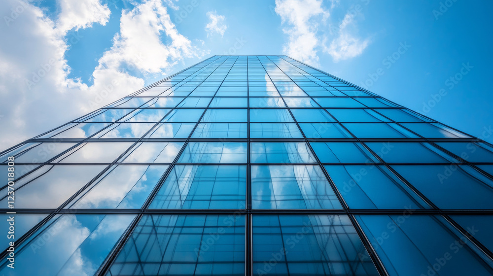 Aufkleber modern facades sky scraper view from bottom up to the sky modern futuristic architecture 3d render i