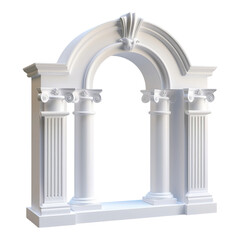 White Arch with Columns - Ideal for Architecture Blogs and Historical Magazines