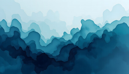 Fototapeta premium Abstract blue mountains landscape under a misty sky pattern background