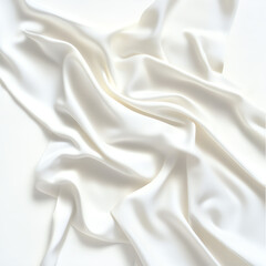 Fototapeta premium A smooth, white silk fabric draped elegantly, showcasing its soft texture and subtle sheen. Perfect for backgrounds, fashion design, or artistic compositions.