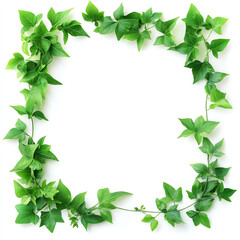 Naklejka premium A beautiful arrangement of lush green ivy leaves forming a natural frame