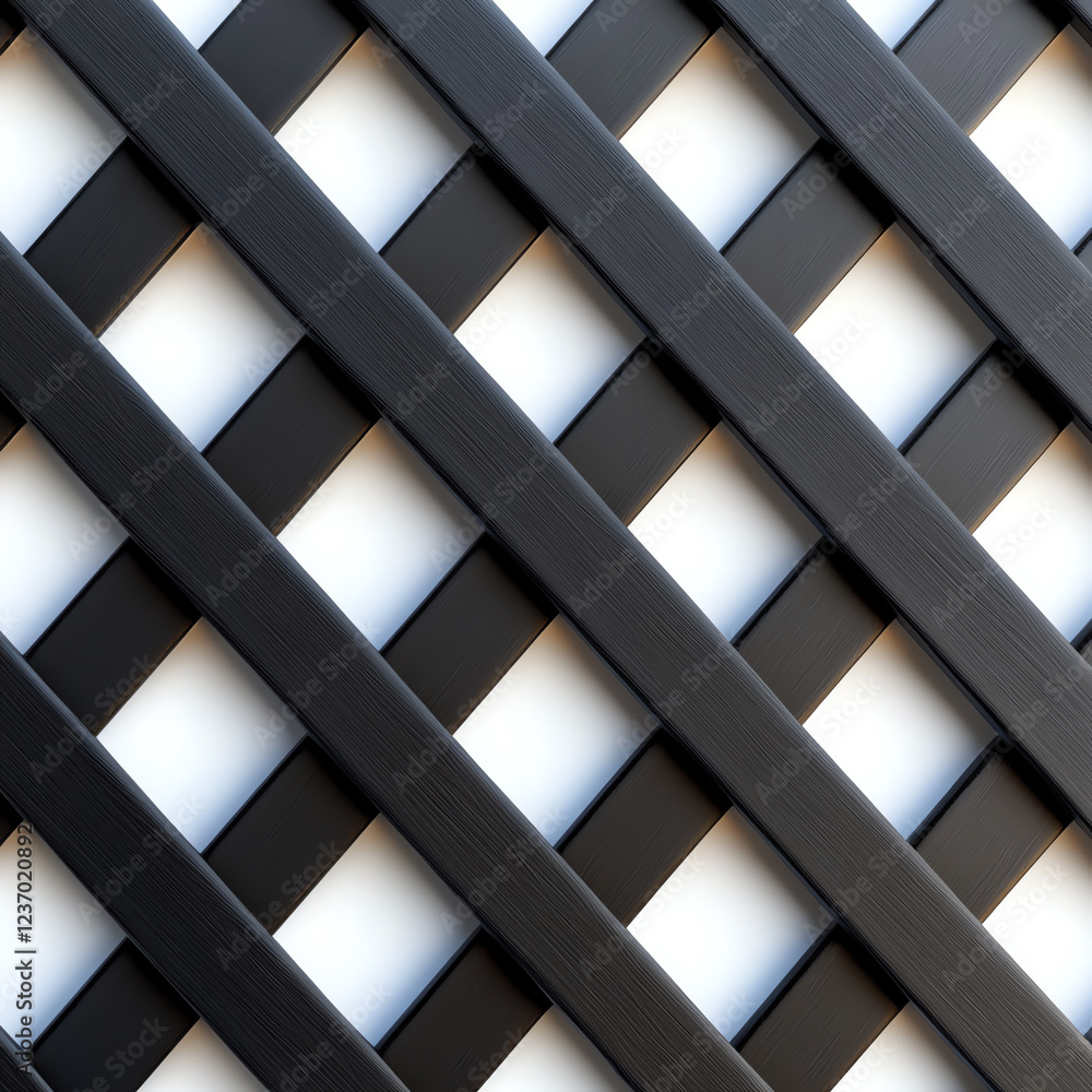 Poster abstract lattice pattern of alternating black and white elements, providing a modern and clean look.