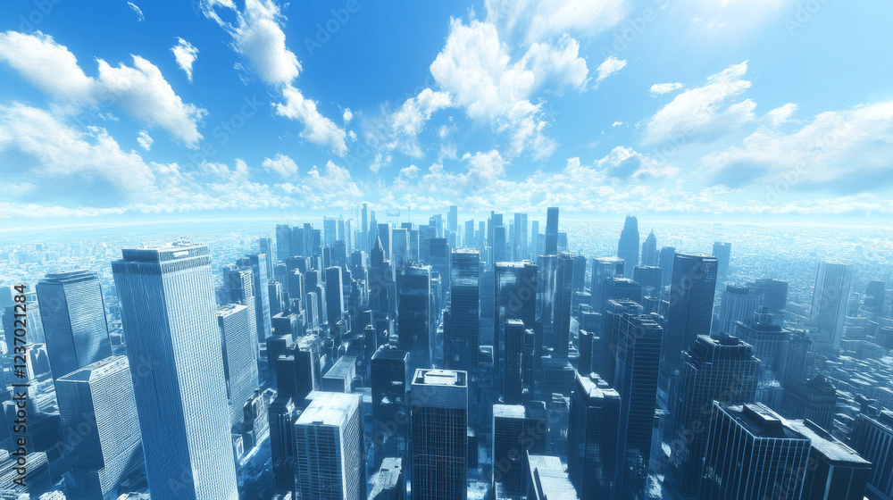 Poster abstract 3d model render illustration vr hdr style equirectangular panorama of place in a city with 