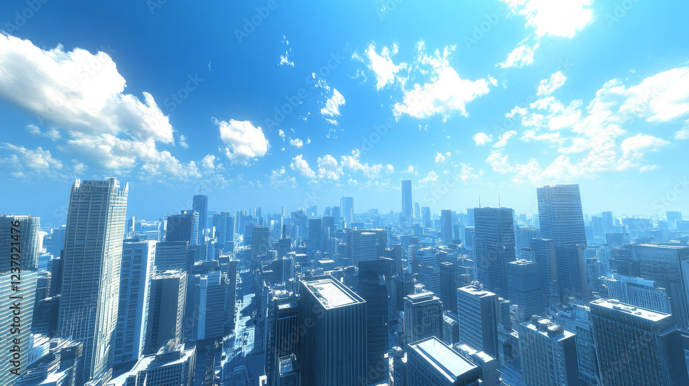 Poster abstract 3d model render illustration vr hdr style equirectangular panorama of place in a city with 