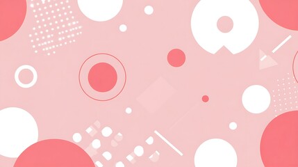 Abstract Pink Background With Geometric Shapes