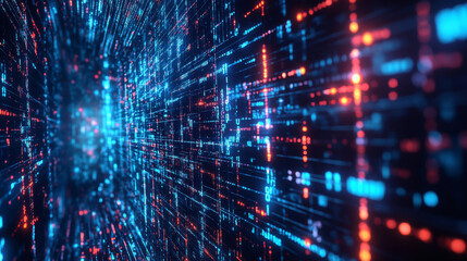 Fototapeta premium Abstract data technology science computer surface 3d render illustration background