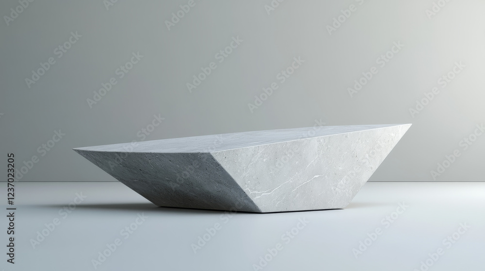 Poster futuristic minimalistic stone surface geometric object architecture 3d render illustration