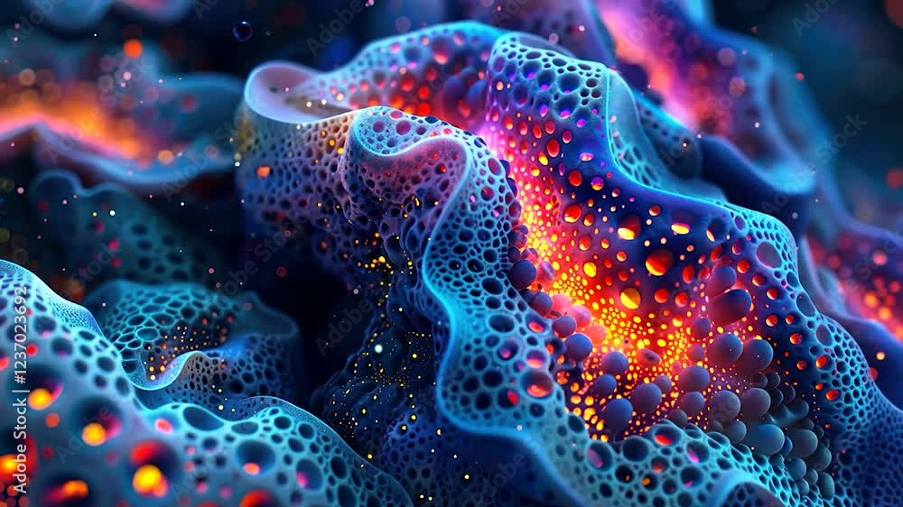 Aufkleber vibrant abstract image illustrating complex fluid dynamics.