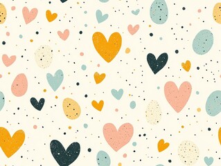 pattern of pastel hearts with soft gradients and speckles