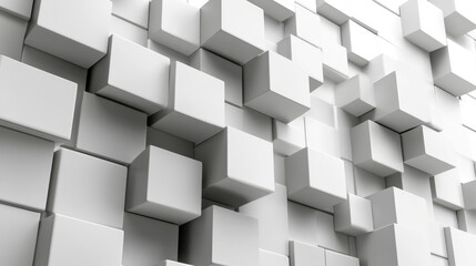 Abstract modern futuristic boxes cubes background 3d render illustration with empty blank copy space