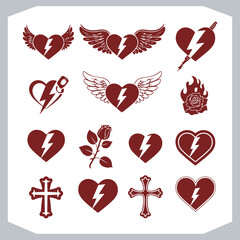 Heart Icon Collection Beautiful Vector Silhouettes for Love Themes