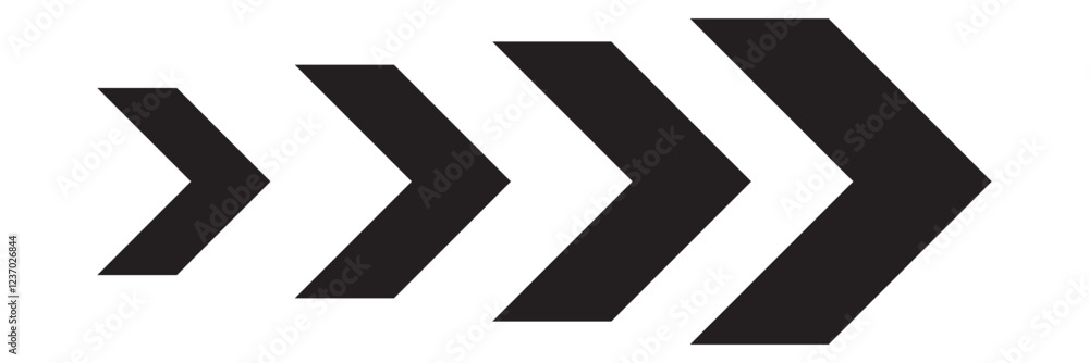 Poster arrow icons group. set of black arrows symbols with blend effect. chevron symbols. vector isolated o
