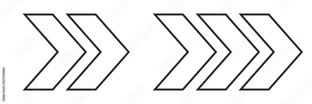 Poster arrow icons group. set of black arrows symbols with blend effect. chevron symbols. vector isolated o