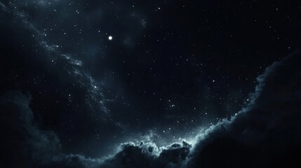 Obraz premium Night Sky Over A Landscape In Complete Shadow