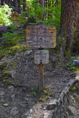 Sol Duc Falls hiking trail Soleduck waterfall view in summer 2024 Olympic National Park, Washington, United States