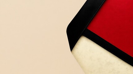 Abstract Beige Red Black Triangular Design