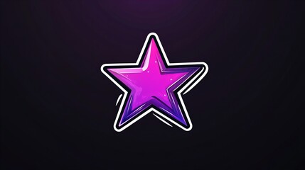 Obraz premium Vibrant purple and pink star graphic design element on a dark background. Perfect for social media, gaming, or app design.