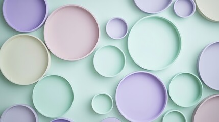 Pastel Colored Circles Arranged in a Pattern