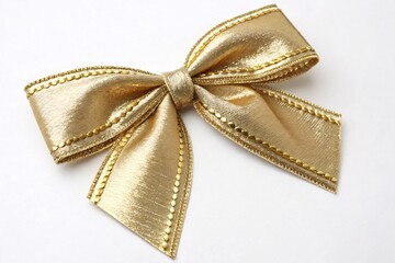 golden ribbon isolated on white
