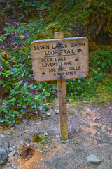 Sol Duc Falls hiking trail Soleduck waterfall view in summer 2024 Olympic National Park, Washington, United States