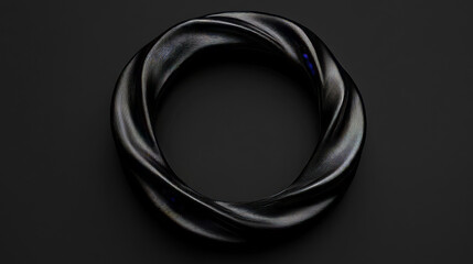 abstract black organic round curve geometic shape 3d render illustration